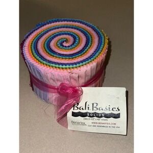 Bali Basics Solids 40 Piece 2 12 Inch Wide Fabric Strips Jelly Roll Benartex